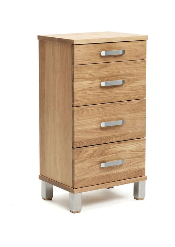 Nadja 40 cm 4 lådor Stålben Lackad Ek - Oscarssons Möbel - Bonus Möbler Fynd
