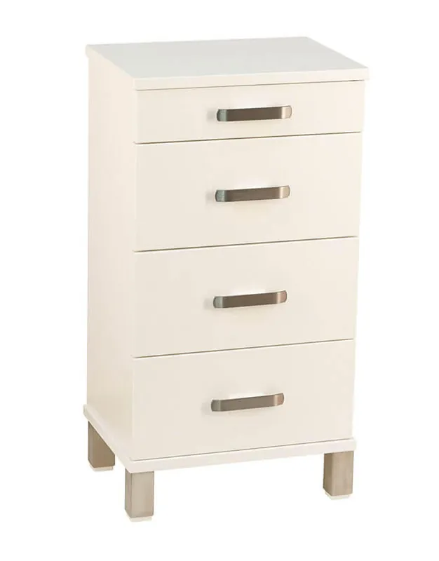 Nadja 40 cm 4 lådor Stålben Vitlackad MDF - Oscarssons Möbel - Bonus Möbler Kampanjpris