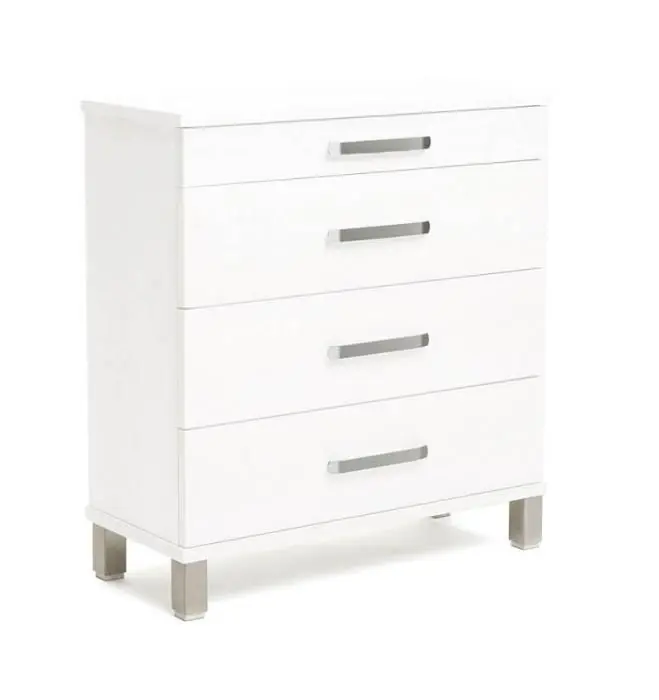 Nadja 70 cm 4 lådor Stålben Vitlackad MDF - Oscarssons Möbel - Bonus Möbler Billig