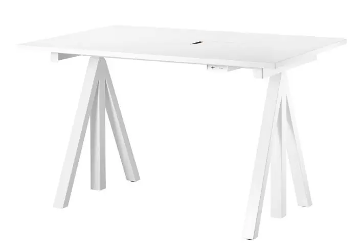Kampanjpris String Works Höj- och Sänkbart Arbetsbord Vit Laminat 120 cm - String - Bonus Möbler