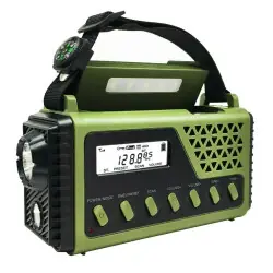 Bluetooth-solcellsdriven nödradio med handvev I lager