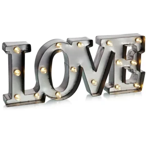 WORD bordsdekoration Love 16 LED Stålgrå Endast idag