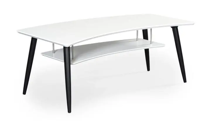 Premium Polo Vit 120X62/52 cm Vitlack / Svartbetsad Ek - Bordbirger - Bonus Möbler