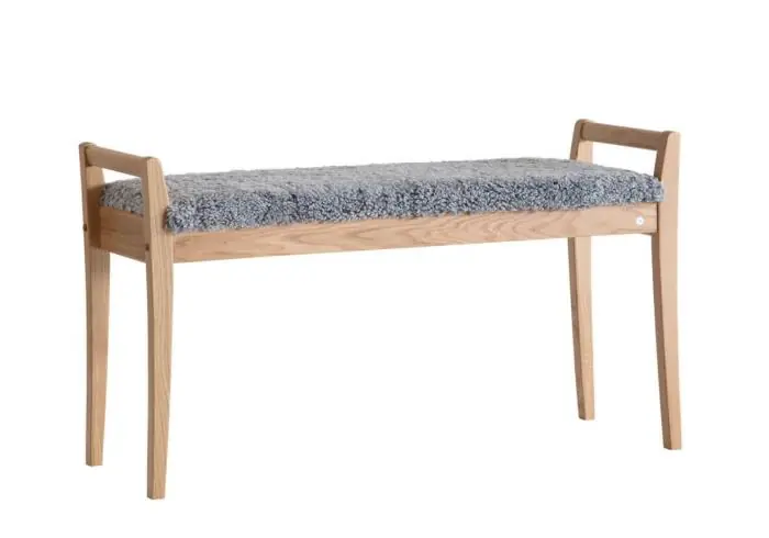 Rabatt Meja Fårskinn Ljusgrå Lackad Ek - Oscarssons Möbel - Bonus Möbler