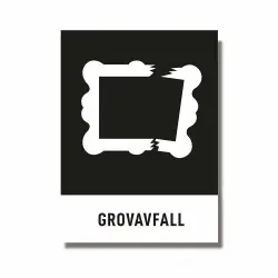 Återvinningsdekal Grovavfall 140x190 mm - 3st/fp. I lager