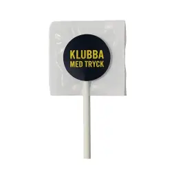 Rea Klubba med tryckt etikett