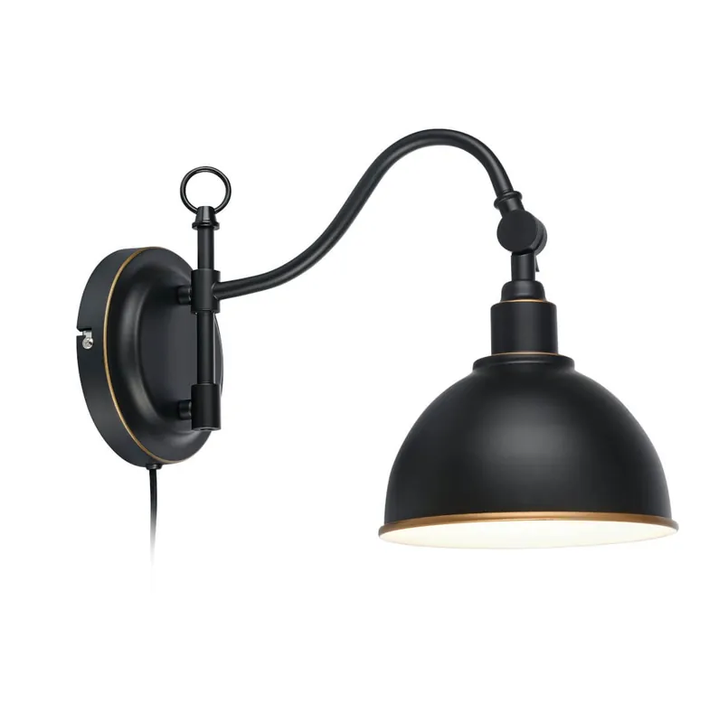 Populärt val EKELUND Vägglampa 1L 42cm Svart