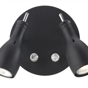 Billig LAMMHULT Vägglampa 2L 17cm Svart