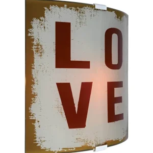 Billig LOVE Vägglampa 1L 22,5cm Mönster/Vit