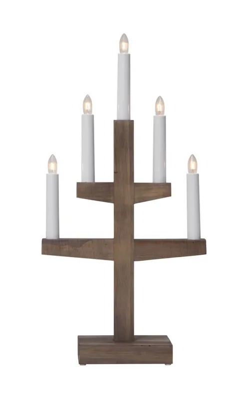 TRAPP Ljusstake 5L 46cm Brun Fynd