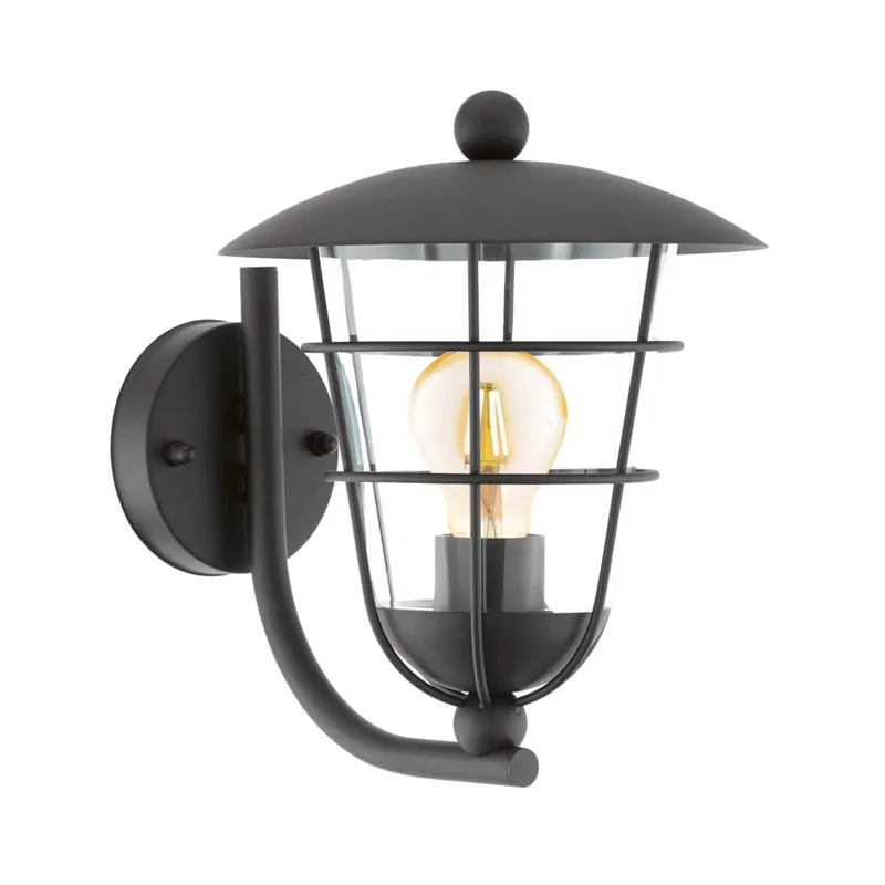 Billigare PULFERO Vägglampa Upp E27 28cm Svart IP44