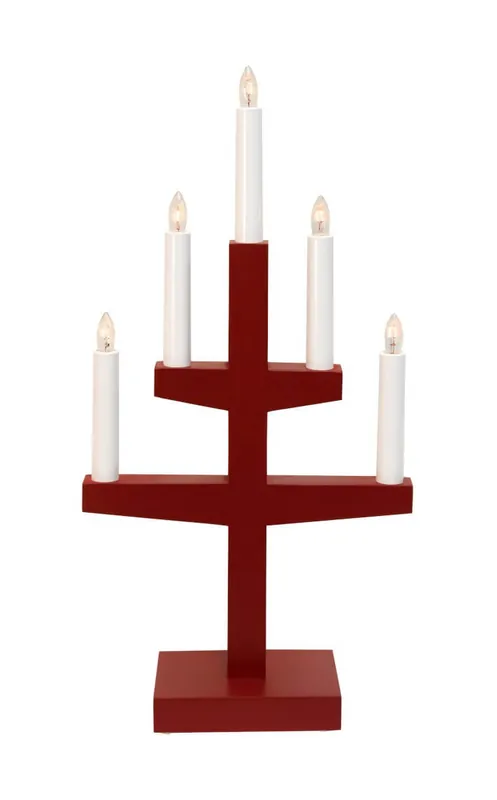 Sista chansen TRAPP Ljusstake 5L 46cm Röd
