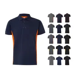 VL SUPAY. Tvåfärgad pikétröja (180g/m²), kortärmad, i bomull (60%) och polyester (40%) Billig