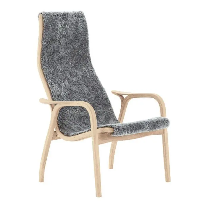 I lager Lamino Lackad Bok Fårskinn Graphite - Swedese - Bonus Möbler