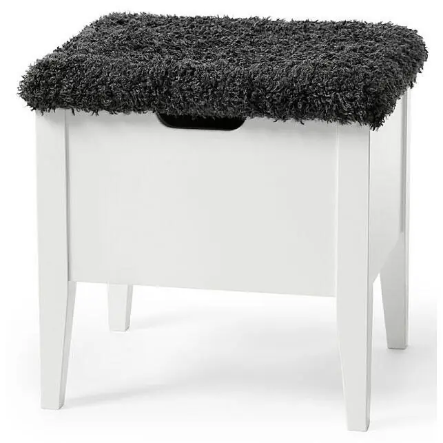 Beställ nu Klinte 45 cm Vitlack Grå Fårskinnslook - Torkelson - Bonus Möbler