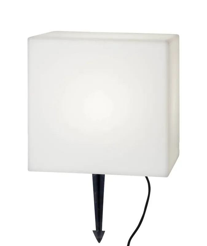 Kampanjpris GARDENLIGHT Utedekoration Kub 30,5cm Vit IP65