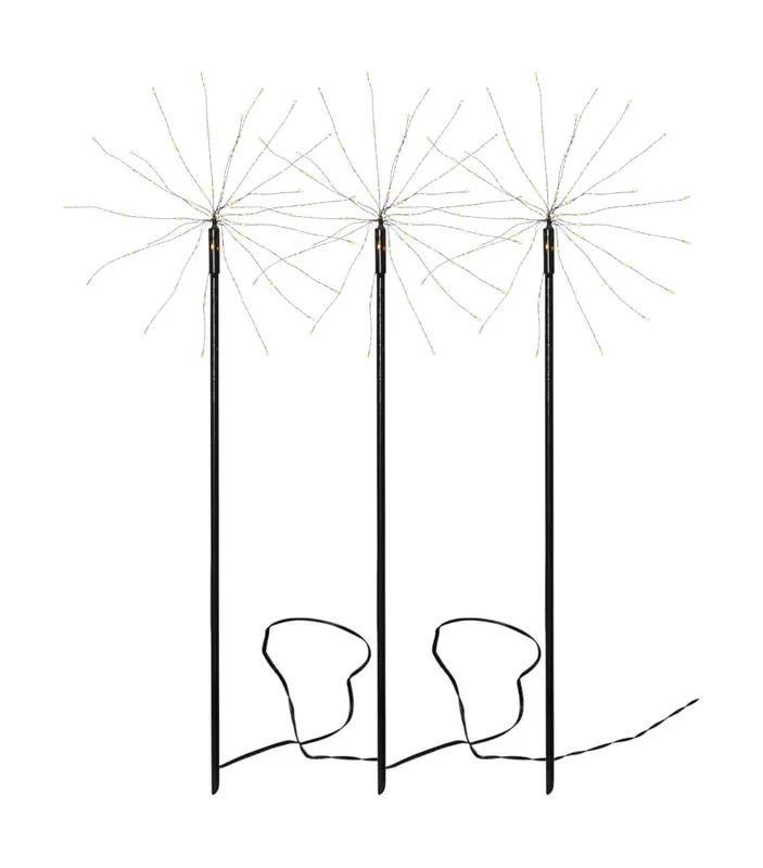 Beställ nu FIREWORK 3-Pack Utedekoration 65cm 180LED Svart IP44