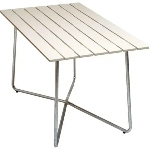 Bord B25A 120x70 cm Vitlackad Ek / Varmförzinkat Stativ - Grythyttan Stålmöbler - Bonus Möbler Köp online