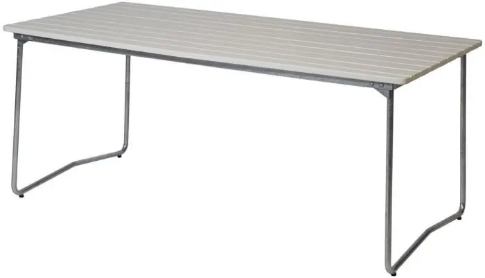 Bord B31 170x92 cm Vitlackad Ek / Varmförzinkat Stativ - Grythyttan Stålmöbler - Bonus Möbler Fynd
