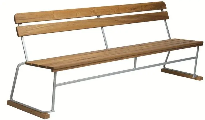 Soffa 5 Obehandlad Teak / Varmförzinkat Stativ - Grythyttan Stålmöbler - Bonus Möbler Outlet