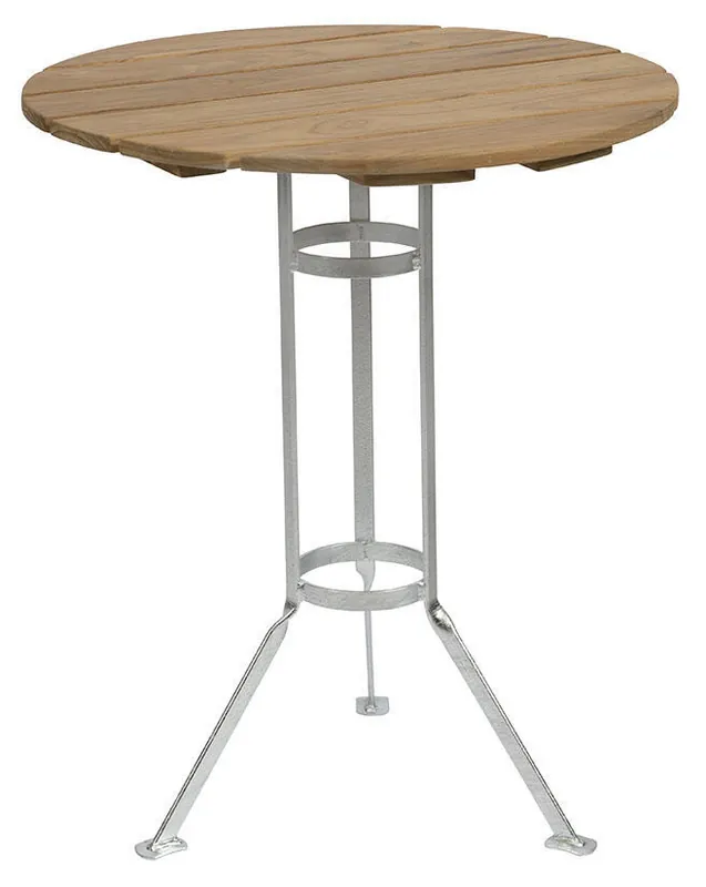Populärt val Bryggeri Trefotsbord Ø60 cm Obehandlad Teak / Varmförzinkat Stativ - Grythyttan Stålmöbler - Bonus Möbler
