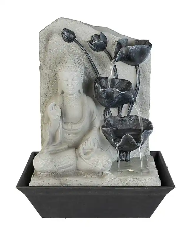 Extra rabatt Inomhusfontän Buddha Blad 40cm LED