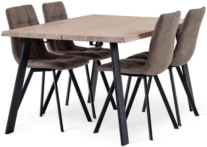 Fleet Utställda ben och Ruth 160X95 cm och fyra stolar - Torkelson - Bonus Möbler Köp online