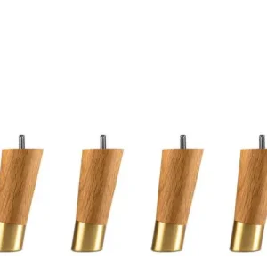Endast idag Lutande Träben med metallkant Ek / Mässing 12 cm - Hilding Anders - Bonus Möbler