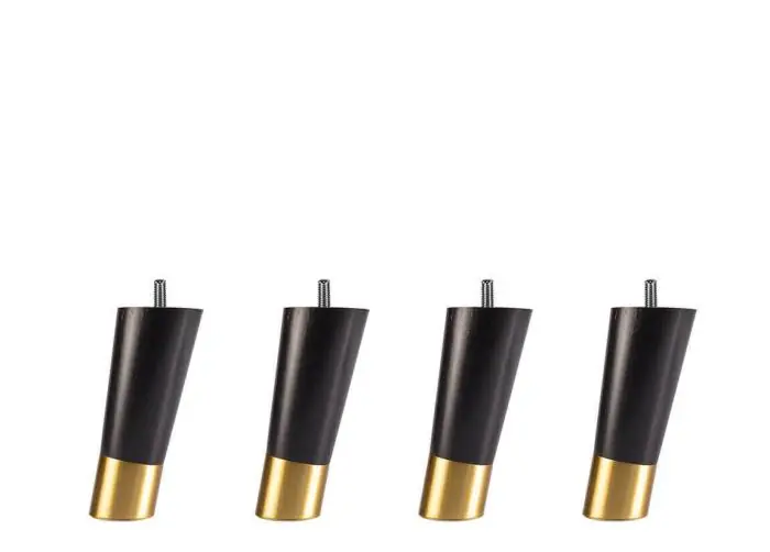 risnedsättning Lutande Träben med metallkant Svart / Mässing 12 cm - Hilding Anders - Bonus Möbler