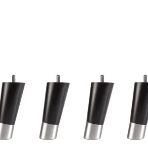 Endast idag Lutande Träben med metallkant Svart / Borstad metall 12 cm - Hilding Anders - Bonus Möbler