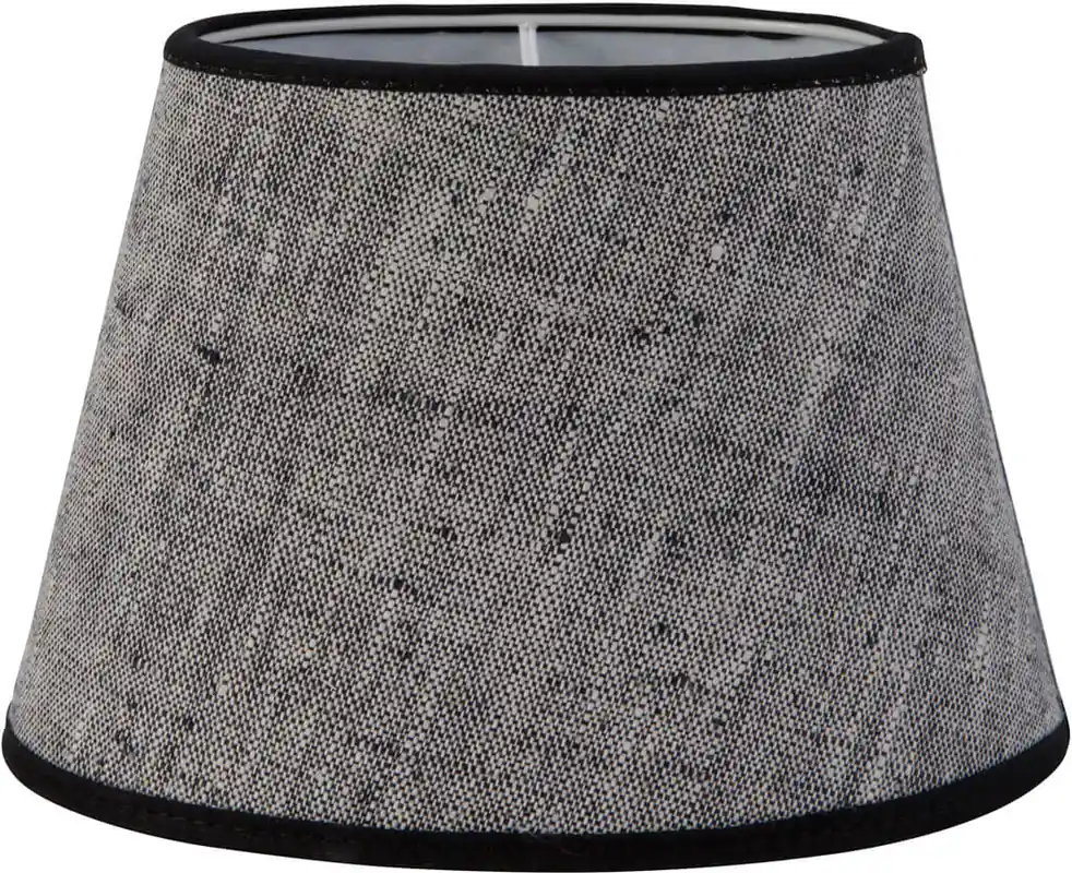 Nyhet OVAL LIN Lampskärm 25/15cm Gråsvart
