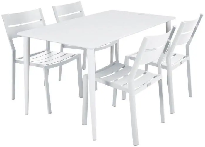 Nimes 140X78 cm och Delia Matstol Vit - Brafab - Bonus Möbler Köp nu