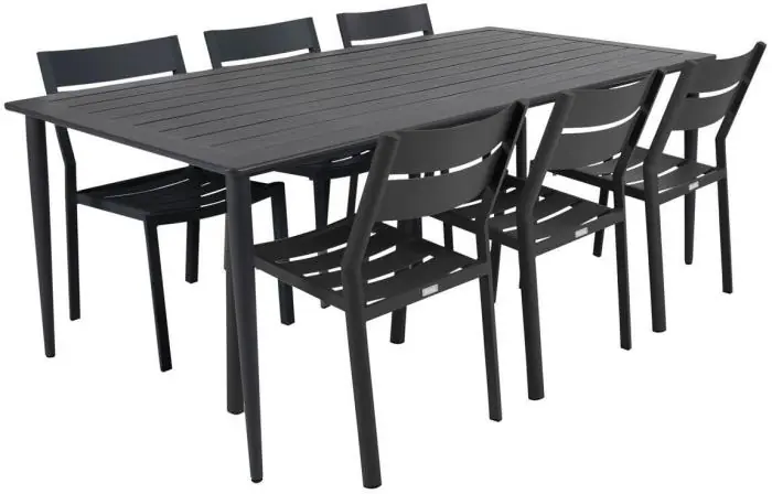 Nimes 200X98 cm och Delia Matstol Antracit - Brafab - Bonus Möbler Billig
