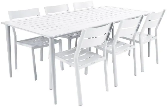 Lägg i varukorgen Nimes 200X98 cm och Delia Matstol Vit - Brafab - Bonus Möbler