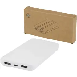 Adhil 10 000 mAh 10 W powerbank av återvunnen plast med två inbyggda kablar Utförsäljning