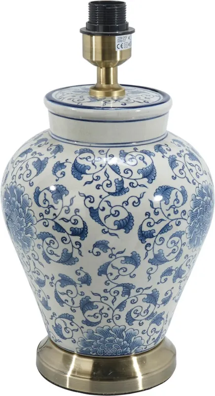 FANG HONG Lampfot 38cm Vit/Blå Populärt val