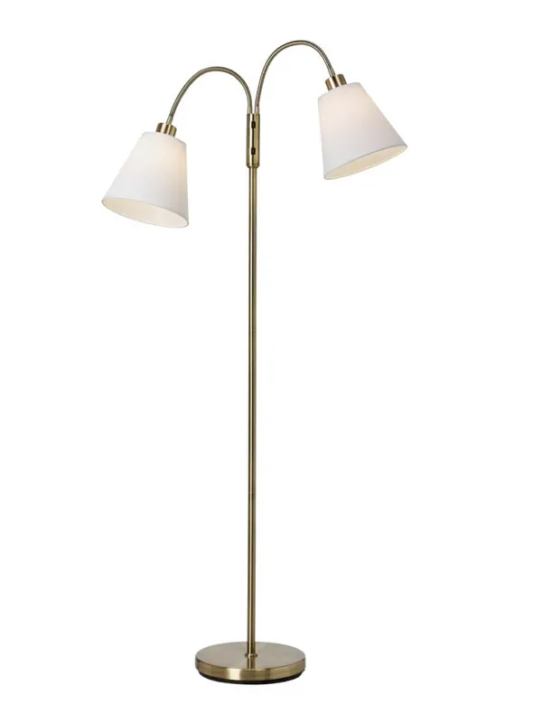 I lager DUETT Golvlampa 140cm Antik/Vit