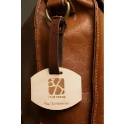 Kampanjpris Bagage-tag, Semi Oval, 64x55 mm, Trä