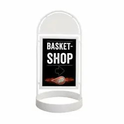 Beställ idag Gatupratare med rund fot - 50x70 cm, Vit