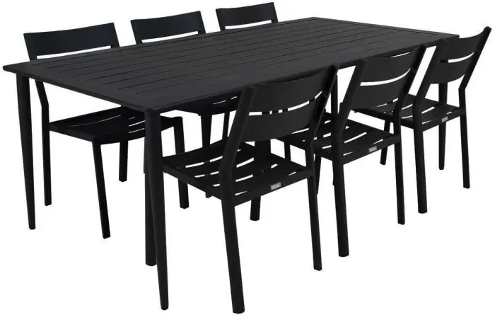 Expressleverans Nimes 200X98 cm och Delia Matstol Svart - Brafab - Bonus Möbler
