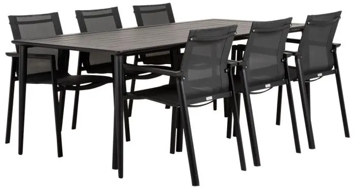 Nimes 200X98 cm och Delia Karmstol Textilene Svart - Brafab - Bonus Möbler Beställ idag