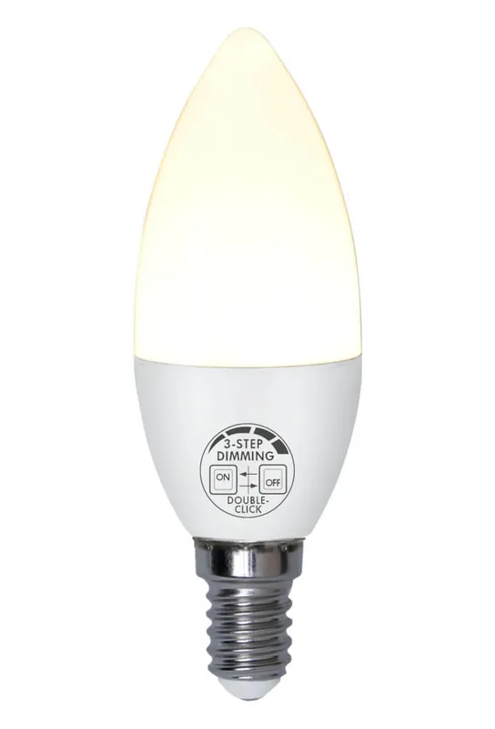 Säker betalning E14 Basic Kronljus 3-Stegs Dimbar 5W 2700k 360lm Opal LED-Lampa