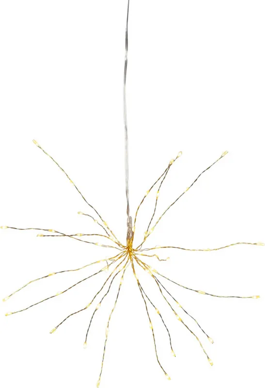 FIREWORK Hängande dekoration 26cm 60LED Varmvit Mässing Säker betalning