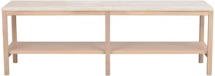Orwel H45 cm Beige travertin / Vitpigmenterad ek - Rowico Home - Bonus Möbler Fynd