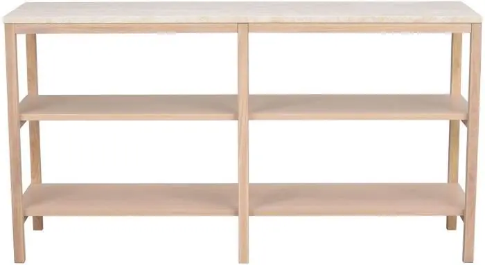 Kampanj Orwel H75 cm Beige travertin / Vitpigmenterad ek - Rowico Home - Bonus Möbler