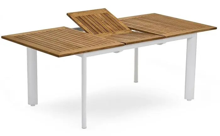 Nydala 150-200X96 cm Vit / Teak - Hillerstorp - Bonus Möbler Begränsad tid