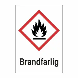 Varningsskylt Brandfarlig 148x210 mm - Plast Nedsatt pris