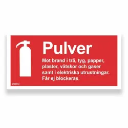 Typskylt ABC pulver 200x100 mm - Plast Handla nu