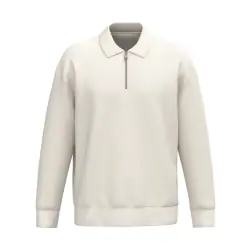 Eco-Friendly Unisex Dropped Shoulders Quarter Zipper Sweatshirt With Polo Collar Snabb frakt