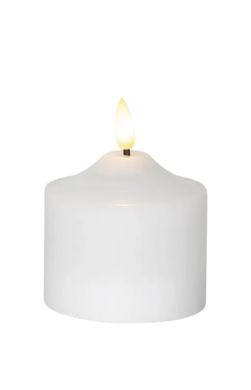 FLAMME LED-Blockljus 9,5cm Vit Vax Expressleverans